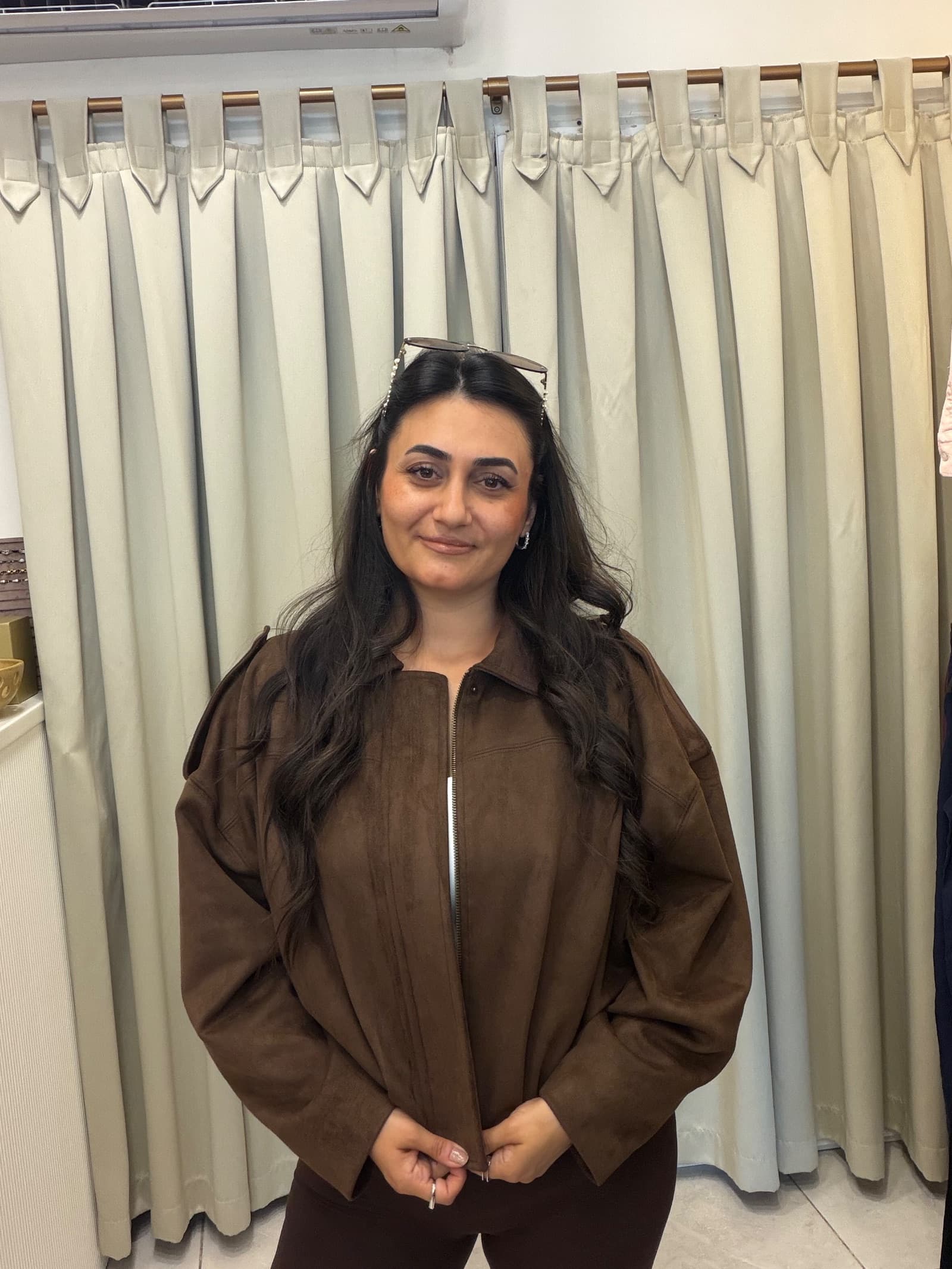 KAHVERENGİ SÜET BOMBER MONT