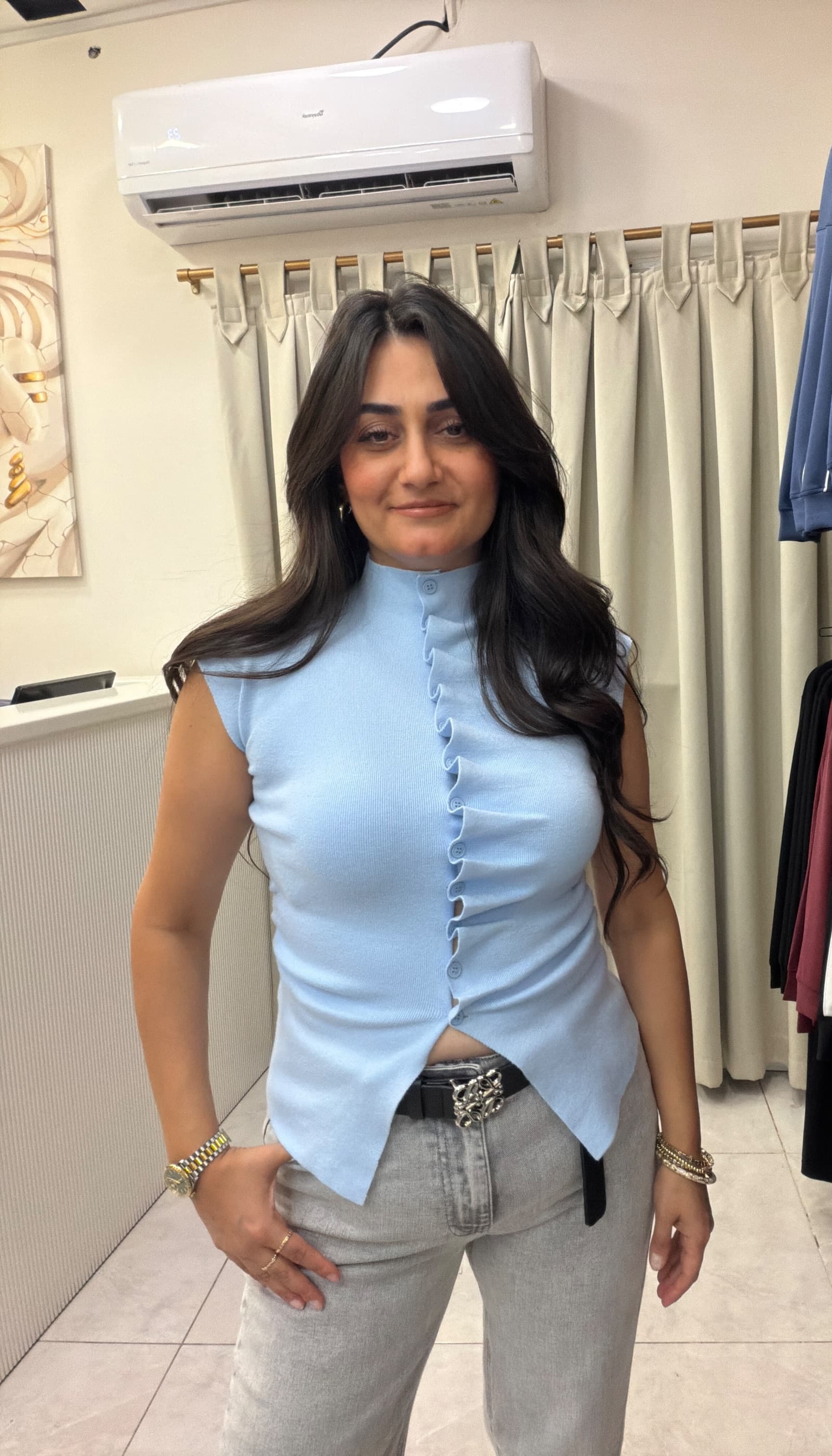 BEBE MAVİSİ KOLSUZ TRİKO
