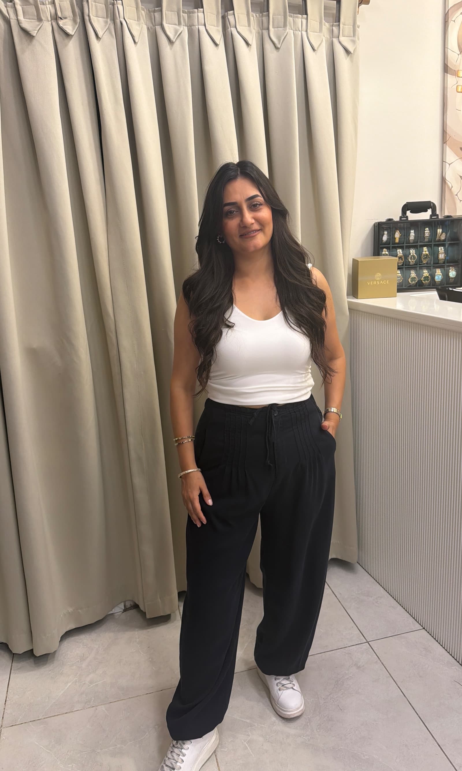 ÖN PİLE DETAYLI BELDEN BAĞLAMALI LACİVERT PANTOLON