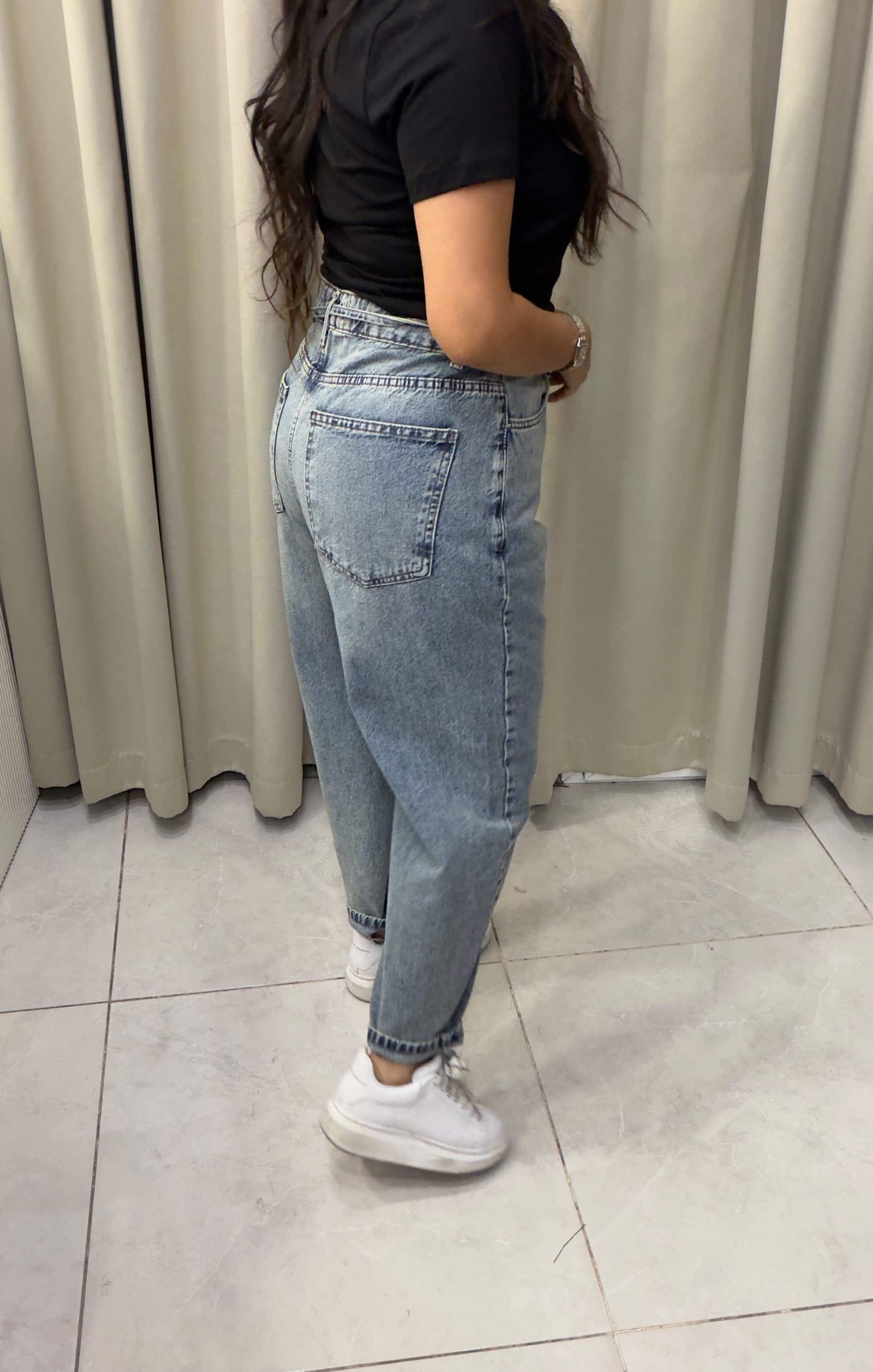AÇIK MAVİ YÜKSEK BEL MOM JEAN