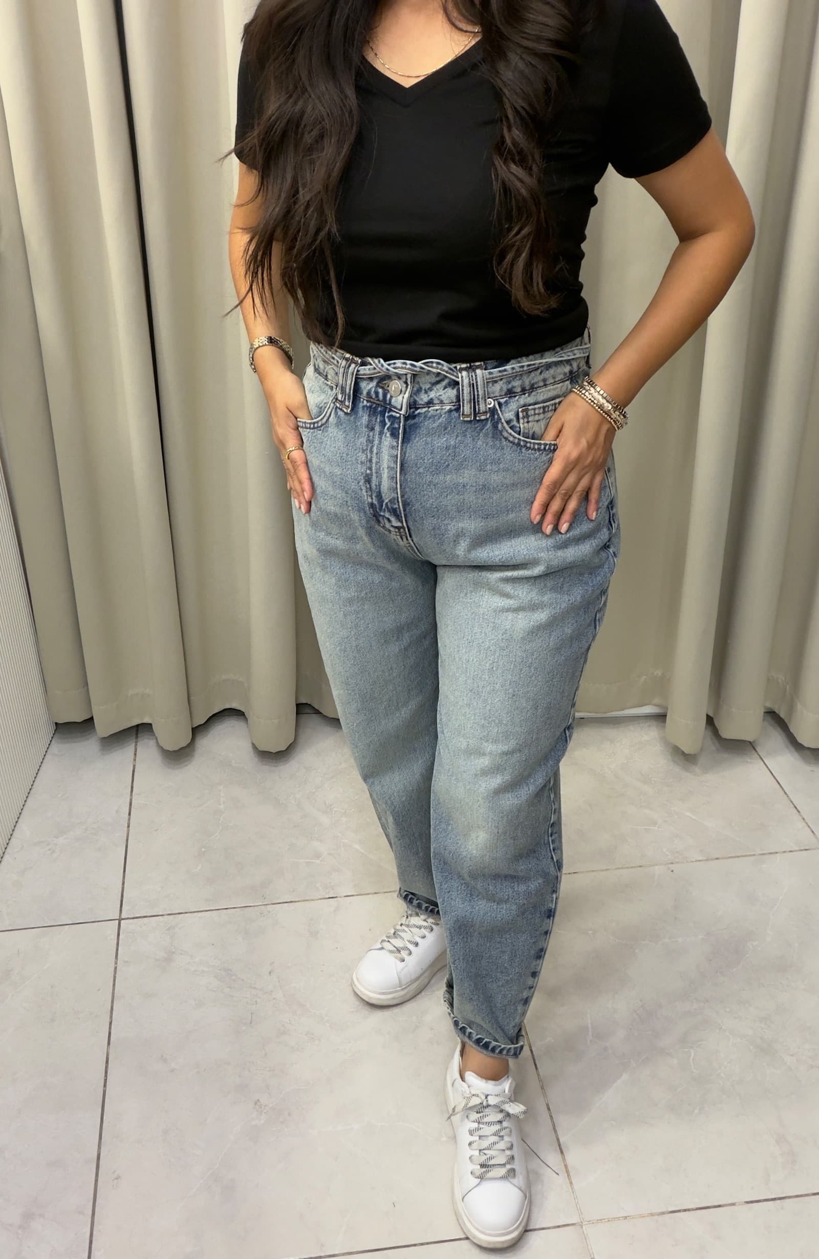 AÇIK MAVİ YÜKSEK BEL MOM JEAN